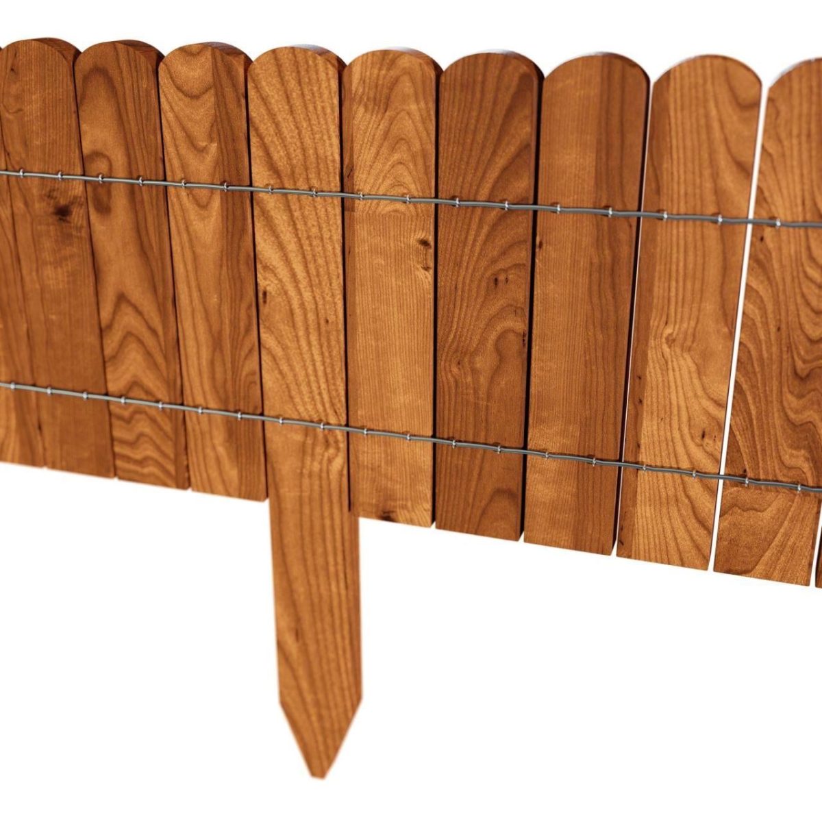 Gard De Gradina Decorativ Din Lemn, Maro, 200X40 Cm