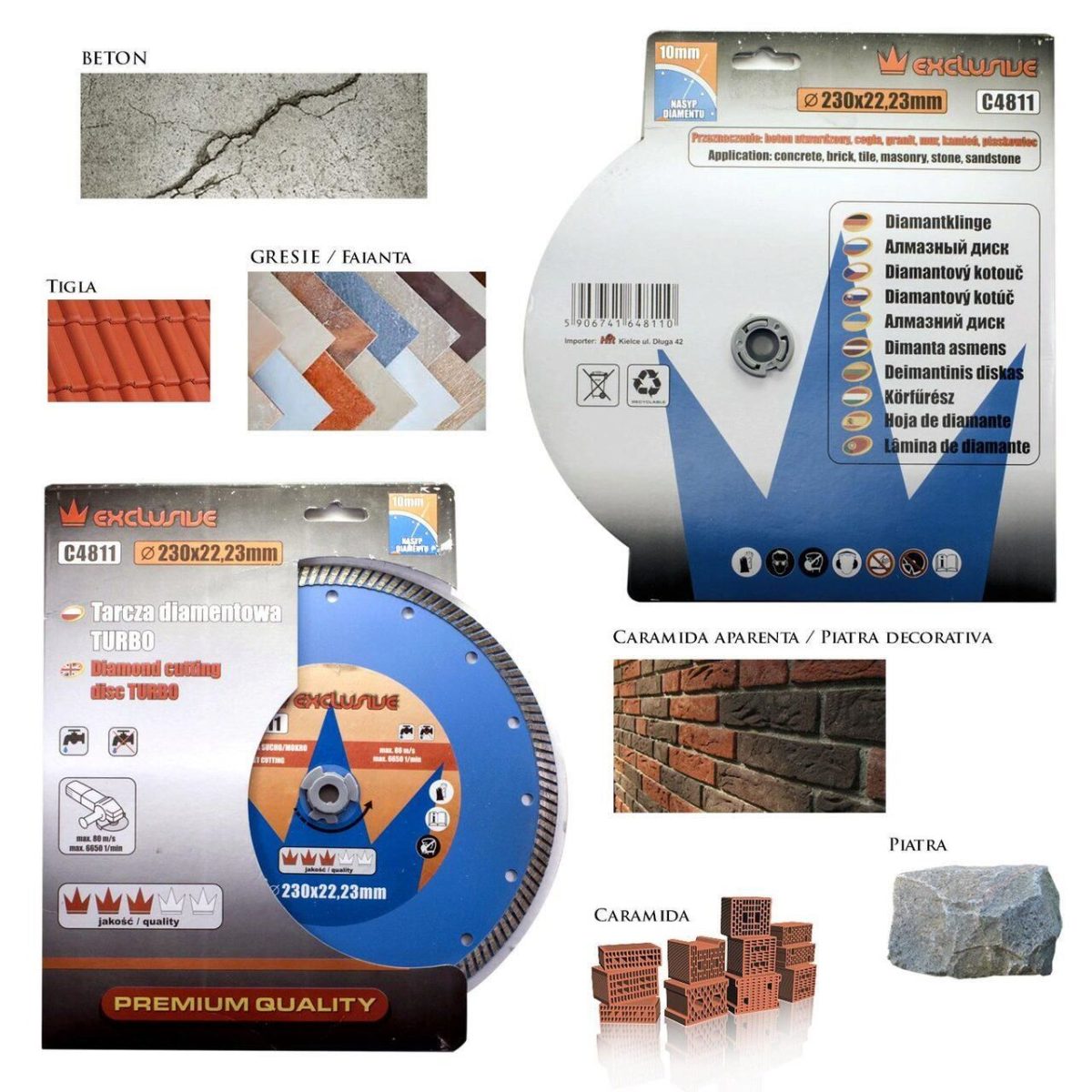 Disc Diamantat Turbo, Beton, Taiere Umeda Si Uscata, 230 Mm/22.23 Mm, Richmann