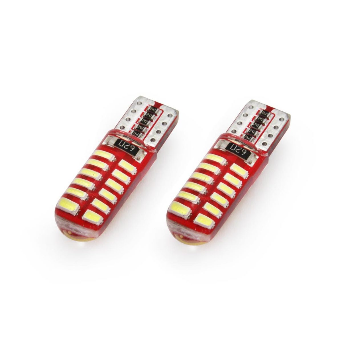Set Becuri Auto Cu Led Canbus Compatibil T10E W5W 24 Smd Silca Alb 12V, Destinat Competitiilor Auto Sau Off-Road