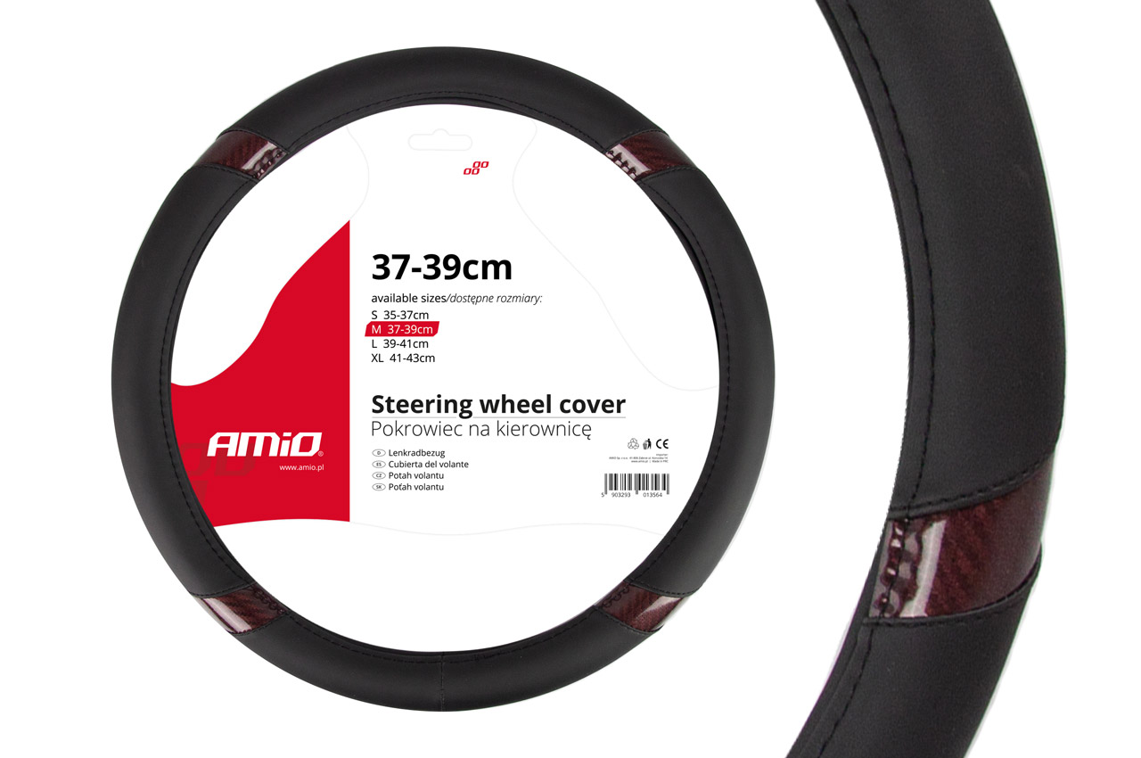 1_19yl-h3-3.jpg Husa volan negru + carbon maro SWC-19-M (37-39cm) - imagine 1