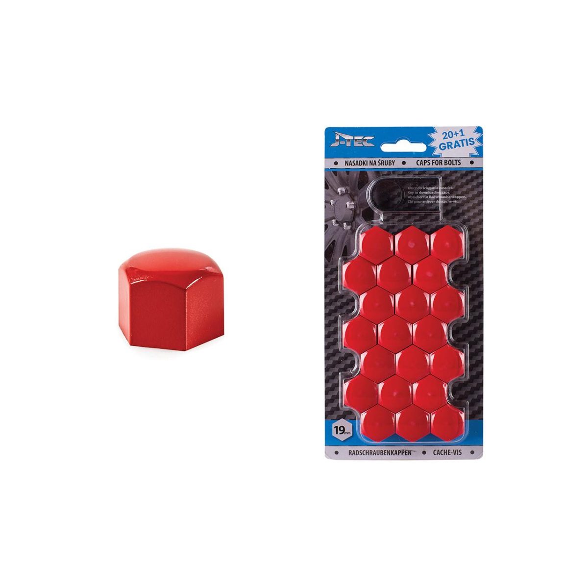 Set Capace Prezoane 19 Mm, Culoare Rosu
