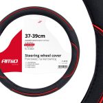 Husa volan negru + dunga rosie SWC-07-M (37-39cm)