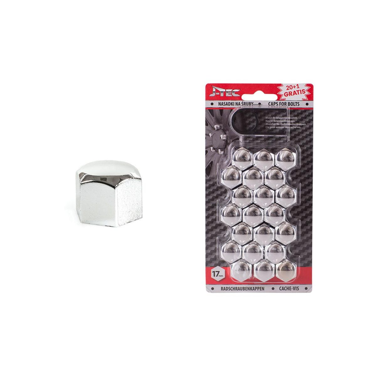 Set Capace Prezoane 17 Mm, Culoare Crom