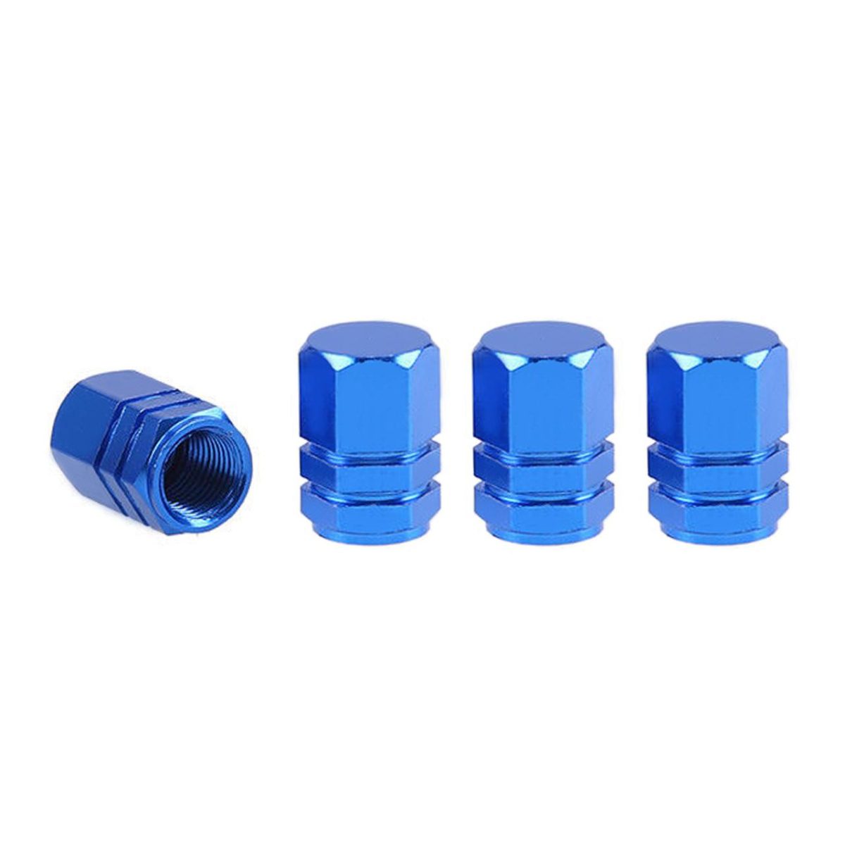 Set Capacele Auto Pentru Ventil Hexagon Albastru 4 Buc