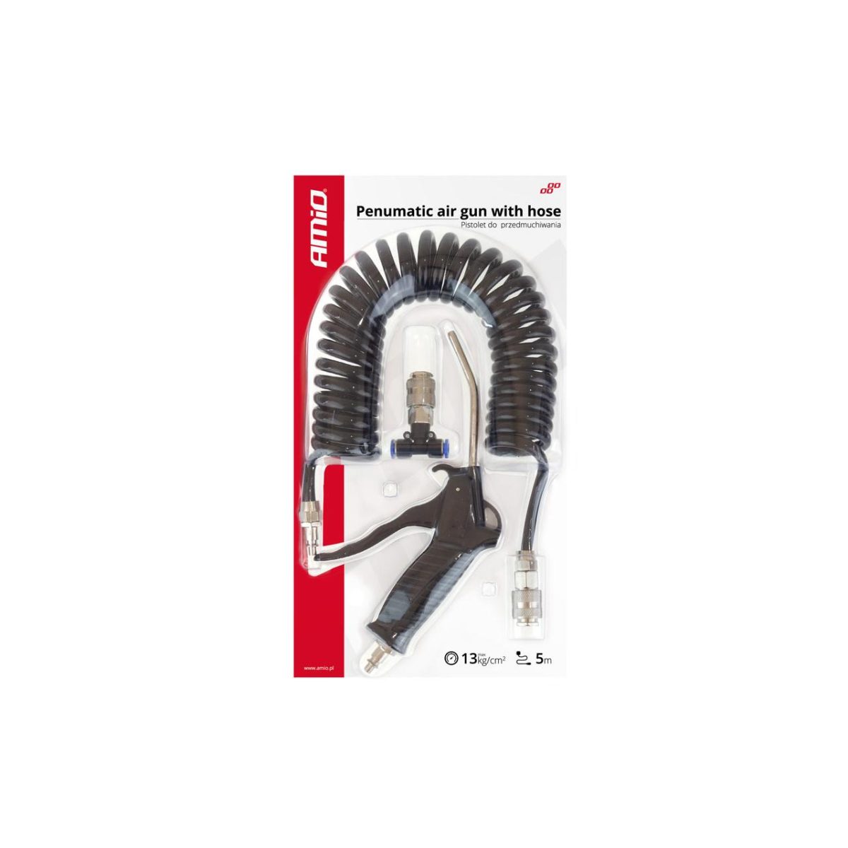 Set De Suflat Cu Pistol, Furtun Spiralat, Cuplaje, 13Atm - Imagine 2