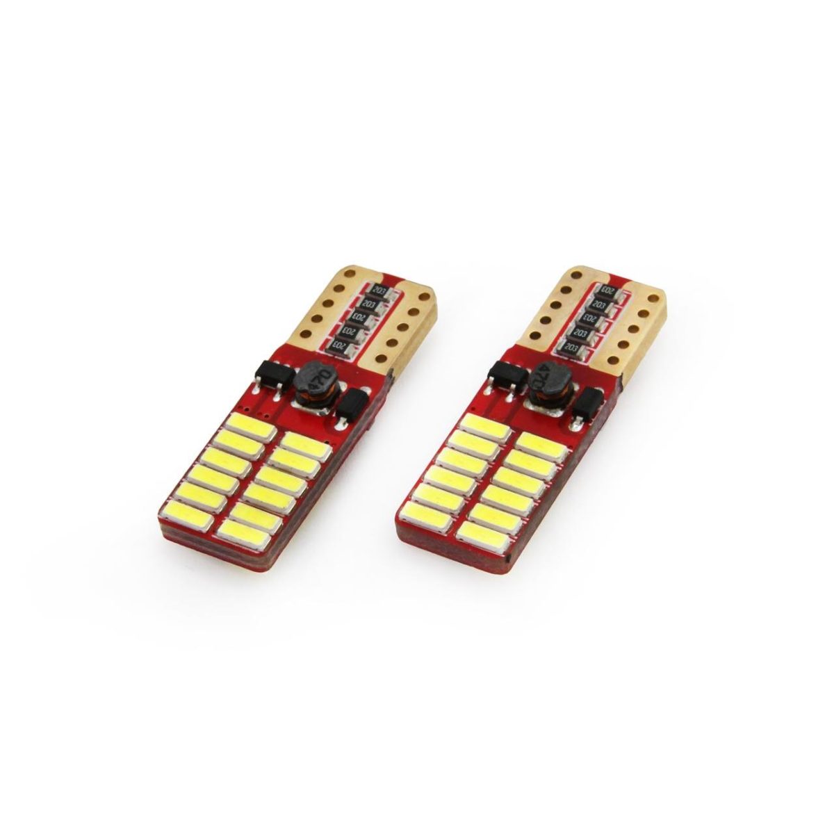 Set Becuri Auto Cu Led Canbus Compatibil T10E W5W 24 Smd Alb 12V/24V, Destinat Competitiilor Auto Sau Off-Road