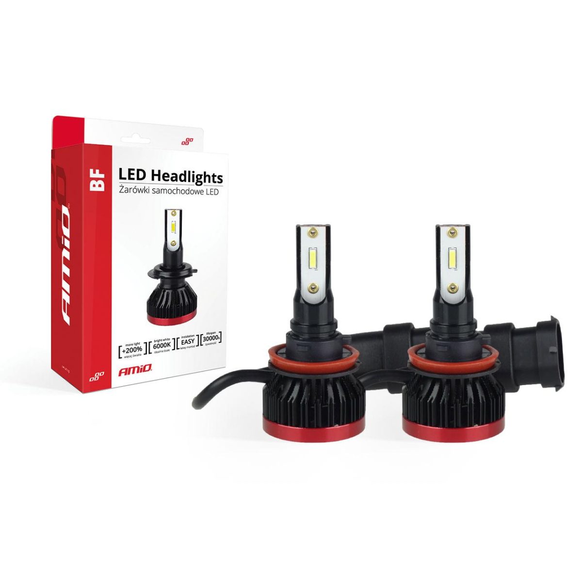 Becuri Auto Led Bf Series Amio Compatibil H8 / H9 / H11, Destinat Competitiilor Auto Sau Off-Road