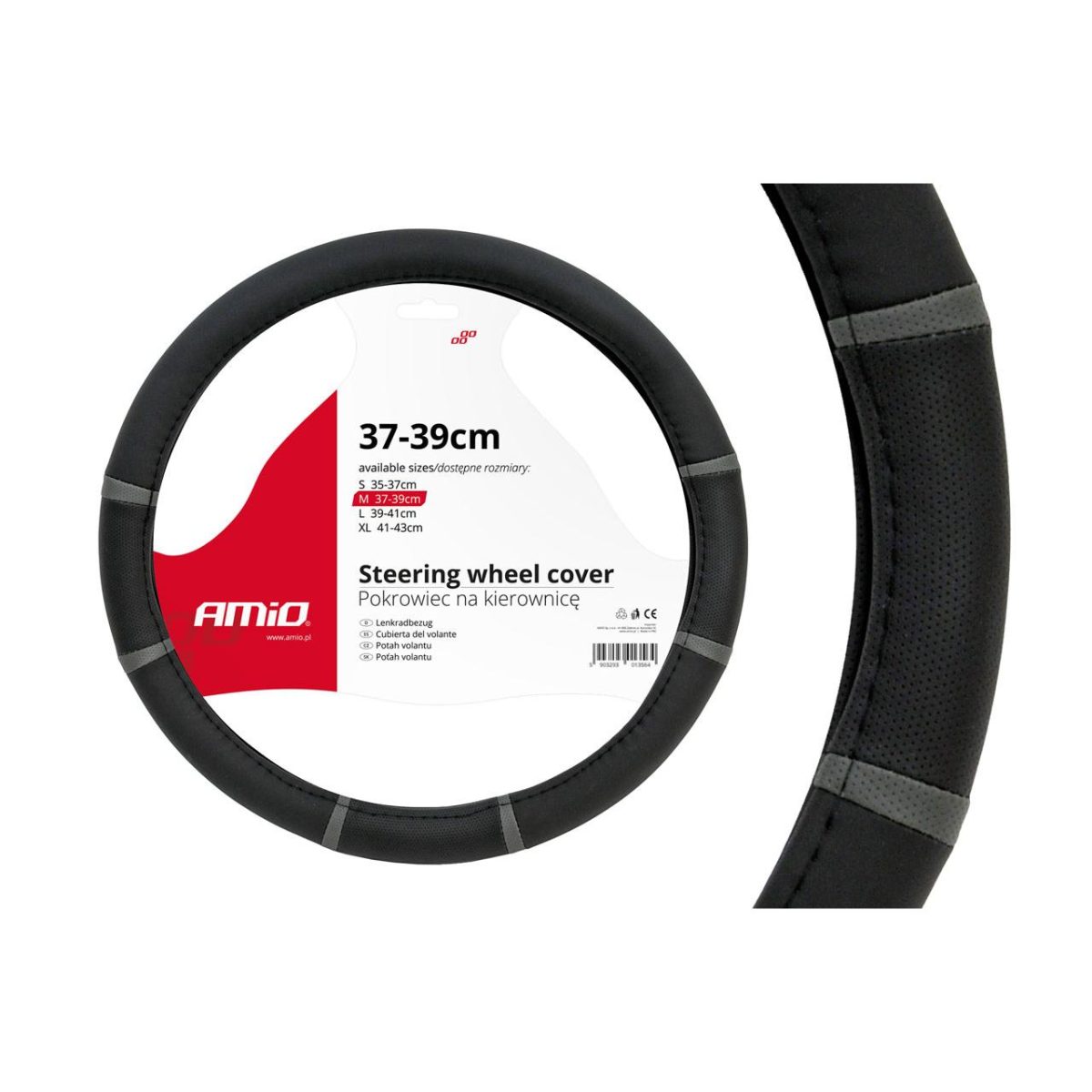 Husa Volan Negru + Dungi Gri Swc-06-M (37-39Cm)