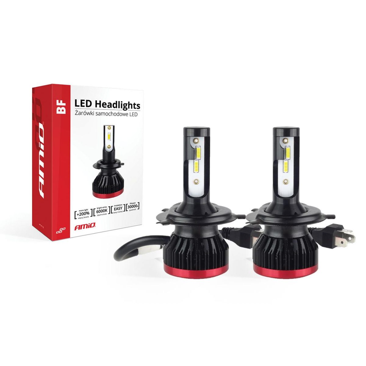 Becuri Auto Led Bf Series Amio Compatibil H4, Destinat Competitiilor Auto Sau Off-Road