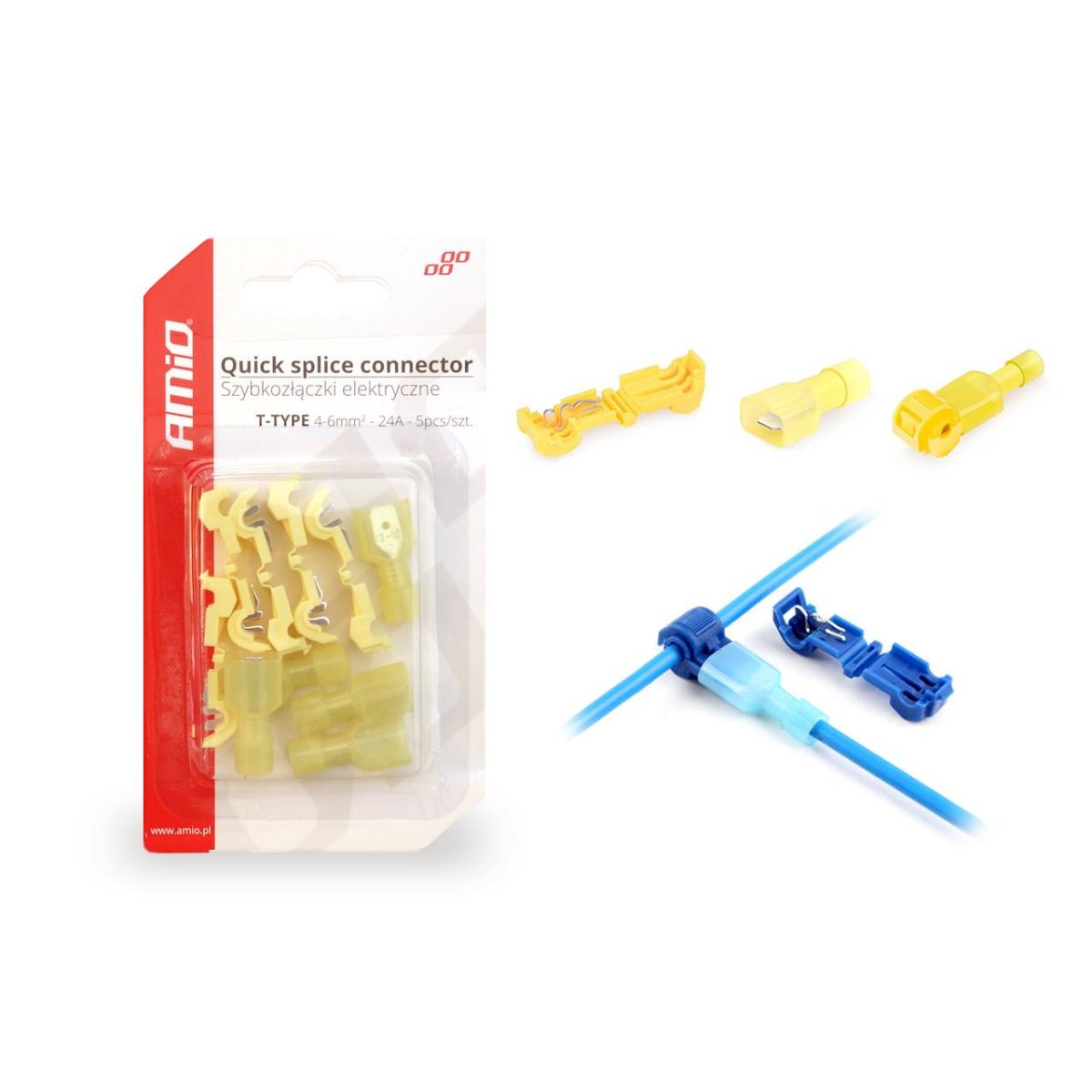 Cuplaje Electrice Pentru Imbinari Rapide De Tip-T 04 - 6Mm2, 24A, 5 Buc Blister
