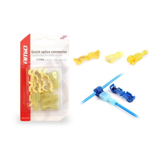 Cuplaje electrice pentru imbinari rapide de tip-T 04 - 6mm2, 24A, 5 buc blister
