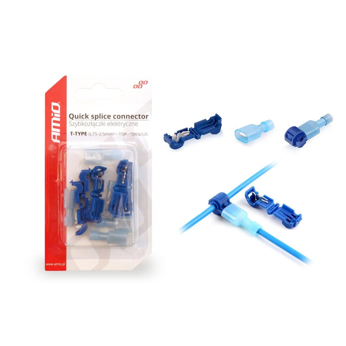 Cuplaje Electrice Pentru Imbinari Rapide De Tip-T 0,75 - 2,5Mm2, 15A, 5Buc Blister