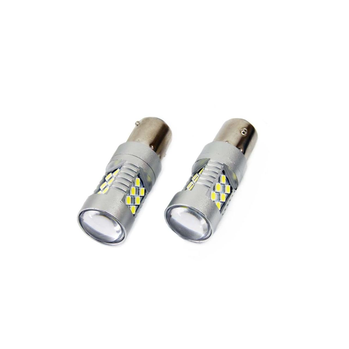 Set Becuri Auto Cu Led Canbus Compatibil P21W Ba15S 24 Smd 6.2W Alb 12/24V, Destinat Competitiilor Auto Sau Off-Road