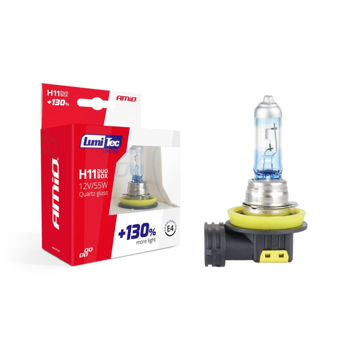 Set Becuri Cu Halogen H11 12V 55W Lumitec Limited + 130% Duo Box