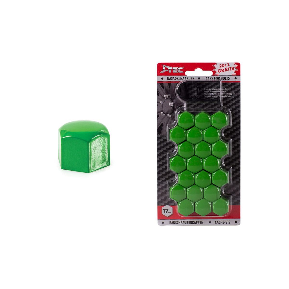 Set Capace Prezoane 17 Mm, Culoare Verde
