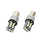 Set becuri auto cu LED CANBUS compatibil P21W BA15S 15 SMD 7.5W Alb 12/24V, destinat competitiilor auto sau off-road