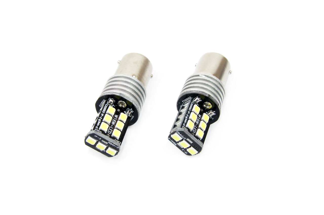 1_ry4r-7n-2.jpg Set becuri auto cu LED CANBUS compatibil P21W BA15S 15 SMD 7.5W Alb 12/24V, destinat competitiilor auto sau off-road - imagine 1