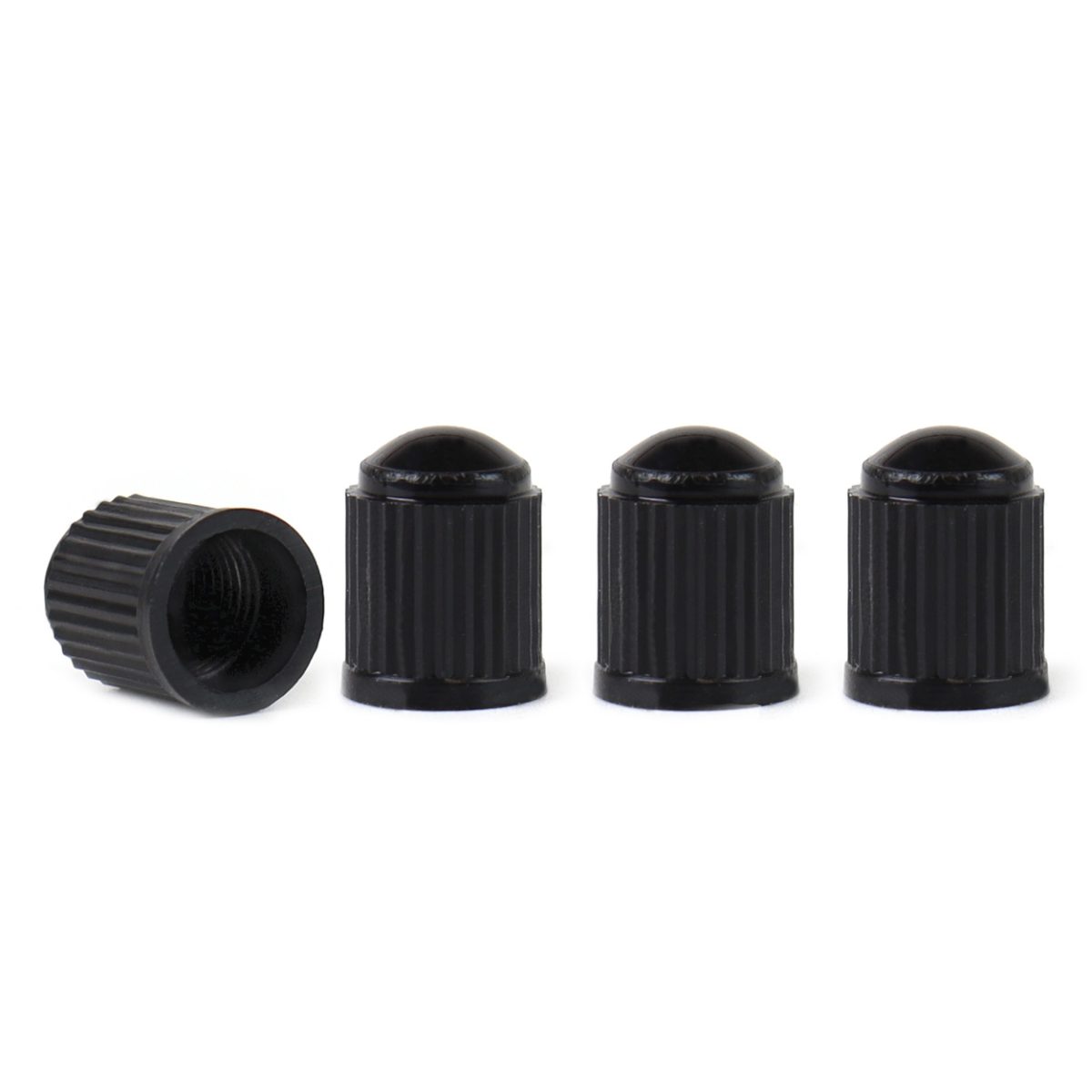 Set 4 Capacele Auto Din Plastic Pentru Ventil, Culoare Neagra