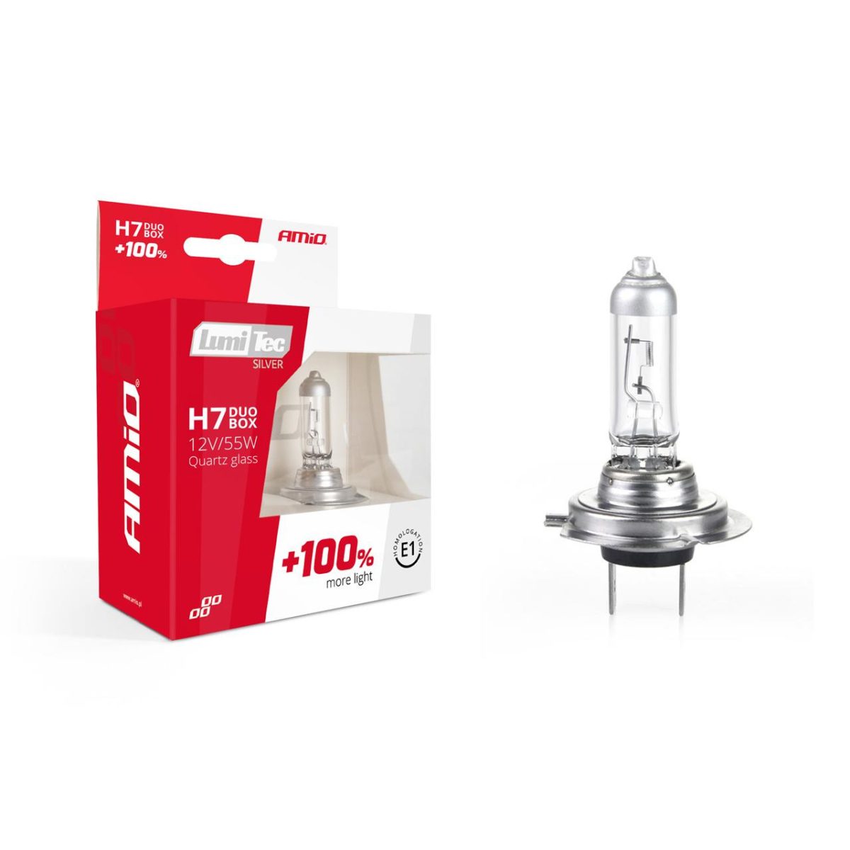 Set Becuri Cu Halogen H7 12V 55W Lumitec Silver + 100% Duo Box