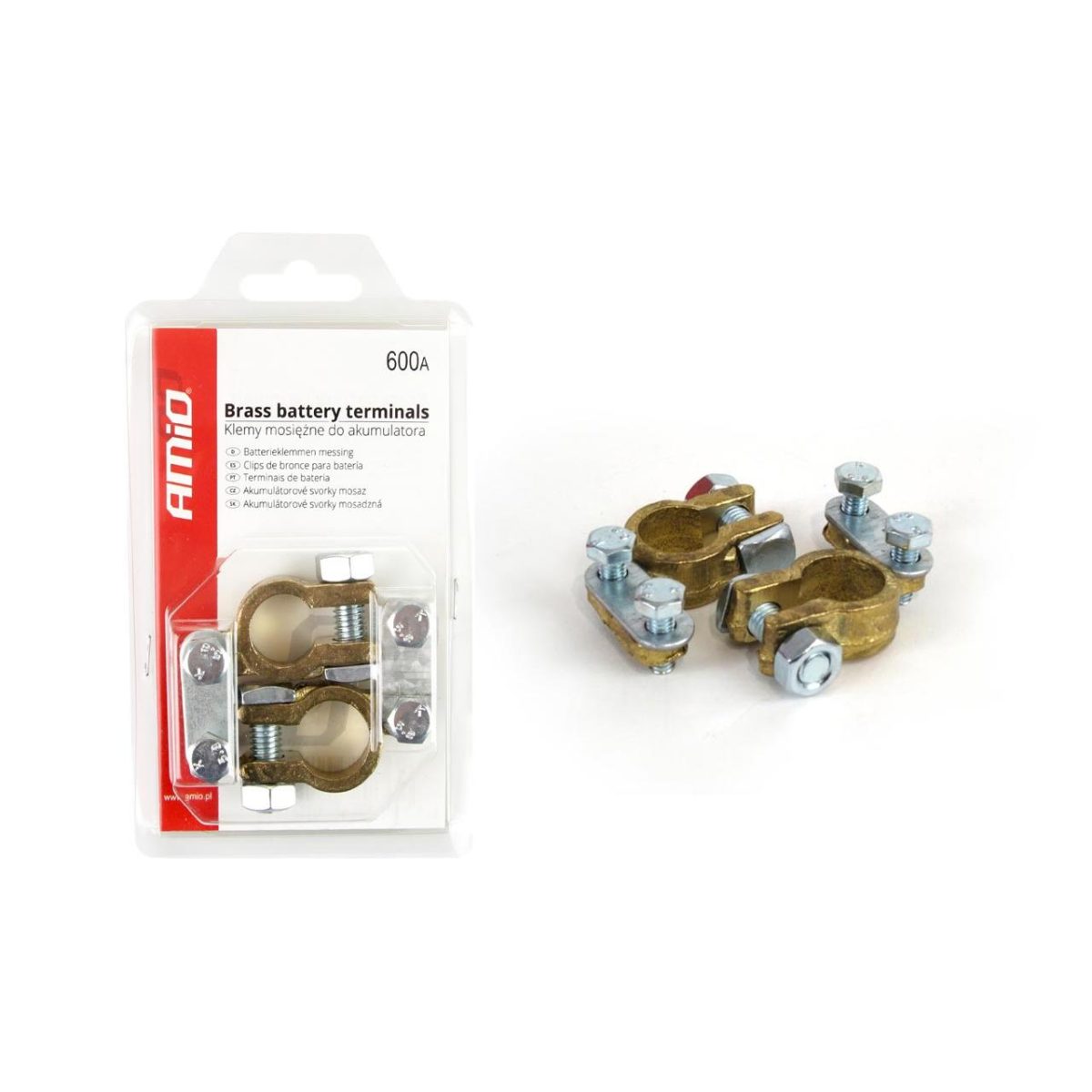 Clema Pentru Baterie Auto Din Alama 600Amp 2 Buc (Borne Baterie)