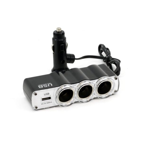Splitter bricheta auto SOC4 3 plus 1 USB