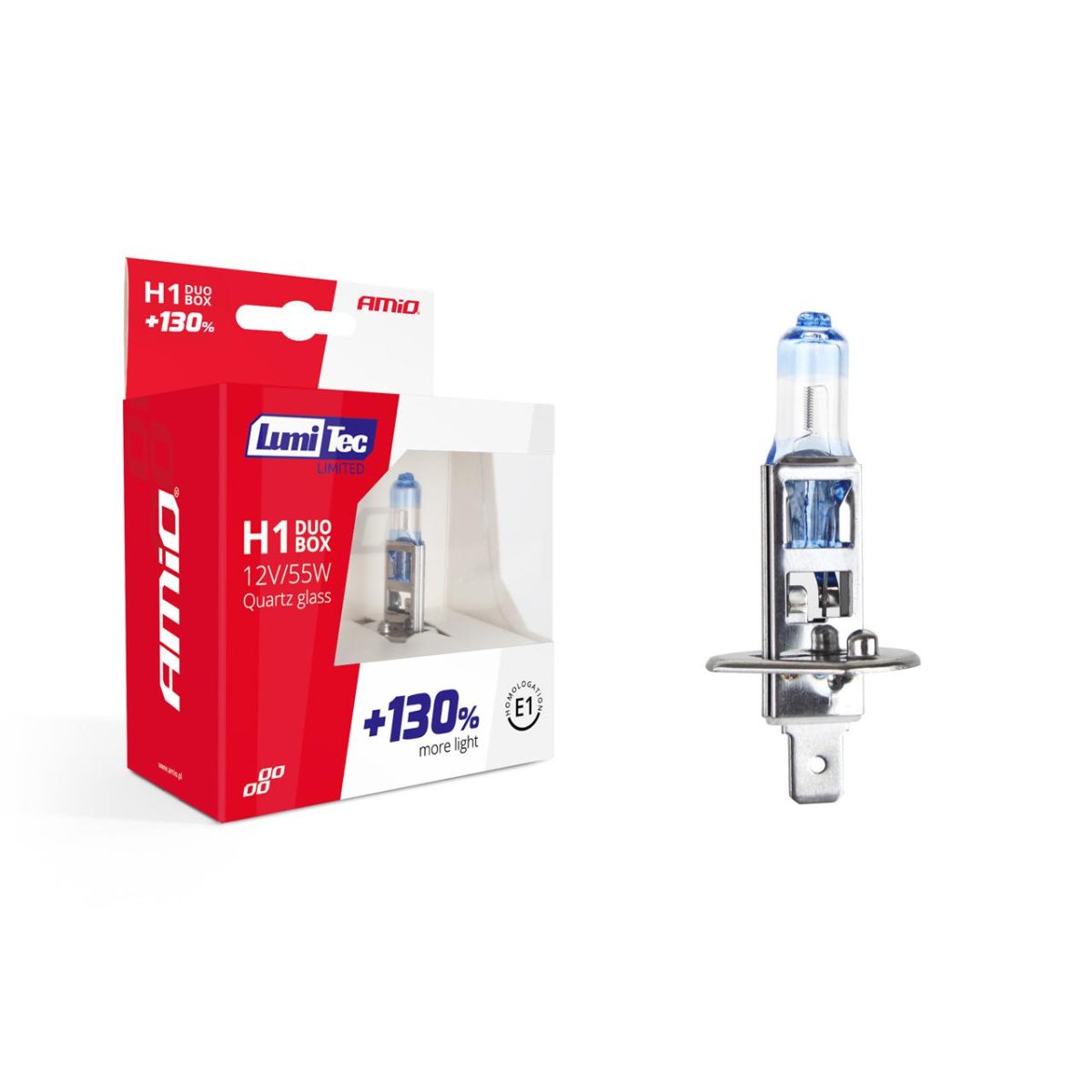 Set Becuri Cu Halogen H1 12V 55W Lumitec Limited + 130% Duo Box
