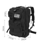 Ghiozdan/rucsac tactic, 5 compartimente, poliester 600D, negru, 38 L, 37x29x55 cm, Isotrade