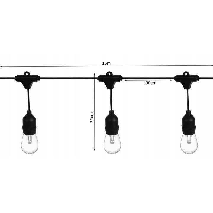Ghirlanda Tip Sirag De Becuri Exterior/Interior, 15 Led, 21 Moduri Iluminare, Multicolor, 220-240V, Ip65, 15 M