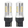 Set becuri auto cu LED CANBUS, 3030, 24SMD, compatibil T20, 7440, WY21W, Portocaliu, 12V / 24V, destinat competitiilor auto sau off-road