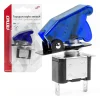Comutator iluminat (intrerupator) cu protectie, destinatie auto, moto, ATV, SSV, Off-Road, model "TOP GUN", tensiune 12V - 24V, culoare Albastra