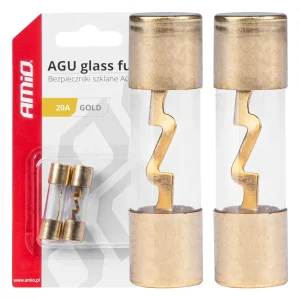 Set 2 sigurante din sticla tip AGU, contacte aurite, 20A