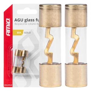 Set 2 sigurante din sticla tip AGU, contacte aurite, 80A