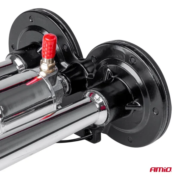 Claxon Camion de tip "goarna", dublu, bitonal, finisaj cromat, alimentare 12V - 24V, 118 dB