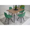 Scaun stil scandinav, Artool, Osaka, PP verde, picioare lemn negru, 46x54x81 cm