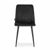 Scaun bucatarie/living, Artool, Lava, catifea neagra, picioare metal negru, 43x51x90 cm