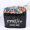 Set 120 Markere Profesionale pentru pasionatii de desen, cu cap dublu gros - subtire, cu geanta de depozitare, model AVX-WT-MDS-120
