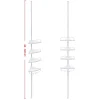 Raft pentru baie/dus, Vasagle, reglabil, inox, 4 rafturi, alb, 85-305 cm