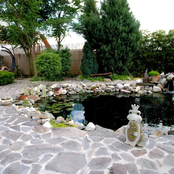 Decoratiune gradina, ceramica, broasca regina, 28.5x23x43 cm