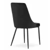 Scaun bucatarie/living, Artool, Imola, catifea negru, picioare metal negru, 48.5x61x93.5 cm