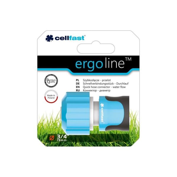 Cupla rapida, cu stop, 3/4", ERGO, Cellfast
