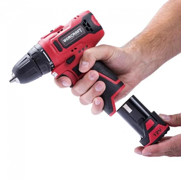 Masina de gaurit, insurubat (bormasina), cu acumulator 1.5 Ah, incarcator 12 V Li-ion, trusa cu varfuri si burghie, mandrina automata 0.8-10 mm, Worcraft 