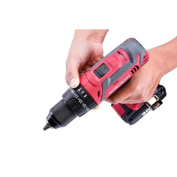 Masina de gaurit, insurubat (bormasina), cu percutie, cu acumulator 2 Ah, 20 V Li-ion, mandrina 0.8-13 mm, Worcraft