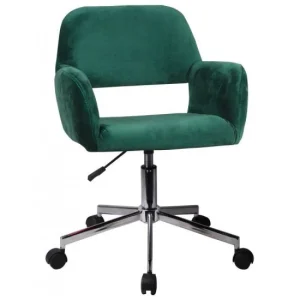 Scaun rotativ, catifea, verde, max 120 kg, 58x60x78/90 cm