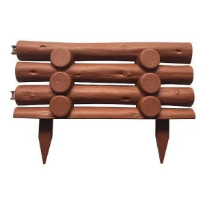 Gard ornamental de gradina, panou din plastic, maro, 44x31 cm