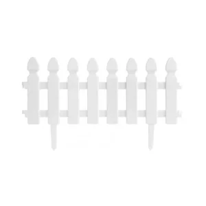 Gard de gradina decorativ, plastic, alb, set 4 buc, 50x30 cm