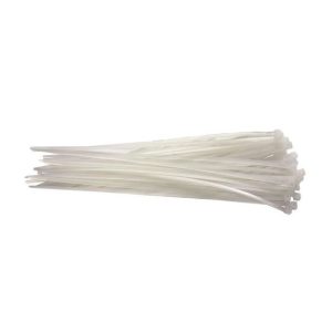 Coliere (fasete) plastic albe 2.5x150 mm