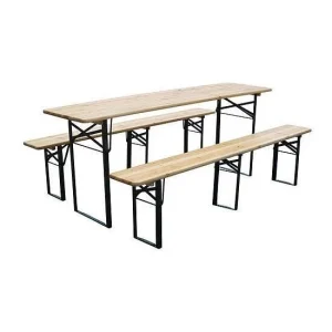 Set mobilier gradina/terasa, pliabil, 1 masa, 2 banci, 175 cm, Dortmund