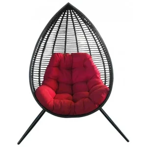 Scaun gradina/terasa, leagan, poliratan, negru, 83x68x119 cm, Canoona  