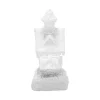 Decoratiune Craciun, PE, casa cu sclipici, LED, 2xAA, 9.5x9.5x25.5 cm