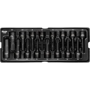 Set capete tubulare de impact TORX si IMBUS, sertar TIP A (385x150 mm) pentru dulap mobil, T30-T80, H5-H19, 1/2", 16 buc, RICHMANN EXCLUSIVE